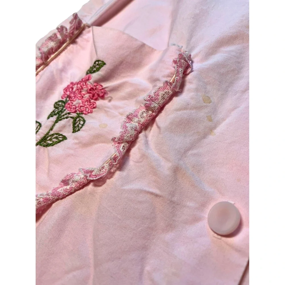 Vintage 1950s Handmade Housecoat Size S Pink Mid Century Modern Coquette Retro
